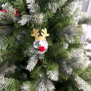 5 Pcs Argent Disco Miroir Boule Ornement Réfléchissant Arbre De Noël Anniversaire Fête De Mariage Décor Lumineux Elk Cornes pour La Musique De Noël - Product Image 2