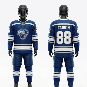Uniforme de Hockey sobre Hielo Unisex de Primera Calidad, 240 GSM, Transpirable, 100% Poliéster, Tejido de Punto, Color Sólido, Personalizado con Impresión, Talla Grande, Antibacteriano, Protección UV - Product Image 1
