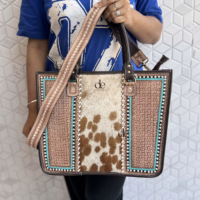 Nouvel Arrivage Sac Fourre-tout en Véritable Cuir de Vache, Sac à Main Élégant en Cuir avec Poils, Sacs Sculptés à la Main pour Femmes, Multi-usages