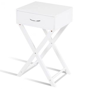 Contemporary X-Shape Nightstand with Drawer Accent Modern End <b>Side</b> Table - Product Image 6