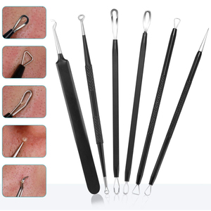 6Pcs Professional <b>Blackhead</b> Remover Tool Comedones <b>Extractor</b> Acne Removal Kit Stainless Steel Face Care Kit with Travel Case - Product Image 2