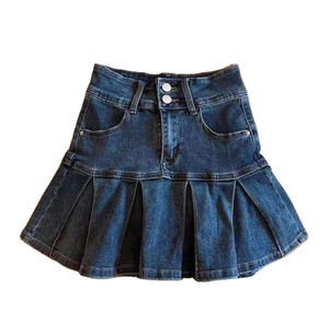 Jupe en jean semi-extensible tendance 2026 HSI de qualité supérieure, modèle fantaisie avec ceinture cargo classique et multiples poches - Product Image 1