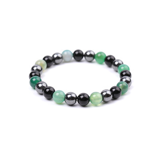 Pulsera de Cuentas Hemasa Fashions en Morado, Verde y Negro, Unisex, Elástica, Estilo Bohemio, Casual y Deportivo, Accesorio de Regalo con Engaste de Bisel - Product Image 2