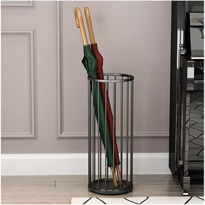 Modern Metal Iron Umbrella Stand Holder For Entryway Free Standing Round Umbrella Rack With Drip <b>Tray</b> Home Office Organizer - Product Image 1