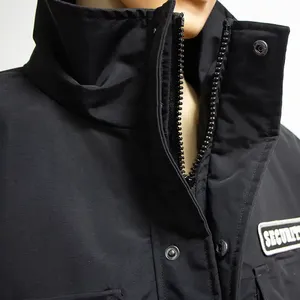 Chaqueta de Seguridad de Invierno con Capucha de Lona de Alta Calidad Personalizada, con Logotipo Frontal Reflectante, Chaqueta de Trabajo de Construcción, Chaqueta Bomber - Product Image 2