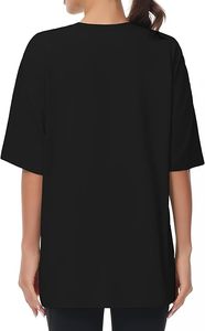 เสื้อยืดสตรีทแวร์โลโก้แบบกำหนดเอง เสื้อยืดผ้าฝ้ายทรงหลวมสำหรับผู้หญิง เสื้อยืดคอกลมโอเวอร์ไซส์สุดหรูสำหรับผู้หญิง - Product Image 4