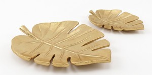Hot Vantage Moderne Luxe Fantaisie Premium Unique Nouveau Design Feuille d'or design plat décoratif vaisselle fruits plat de service bol - Product Image 4