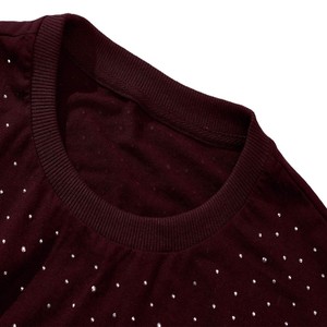 Chemises personnalisées de haute qualité en strass bordeaux pour hommes, coupe ample, tee-shirt oversize streetwear, 100% coton, logo personnalisé, OEM, vente en gros - Product Image 4