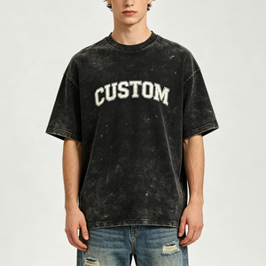 Men's T-shirts Blank Heavyweight Cropped t Shirt Men Plain Tee Custom <b>logo</b> Cotton Tshirts Wholesale - Product Image 4