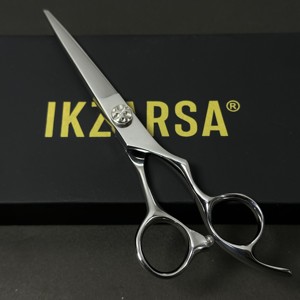 Ciseaux de coiffure professionnels ergonomiques en acier inoxydable à haute teneur en carbone, lame tranchante, pour droitiers, manche moyen, ciseaux de salon - Product Image 1