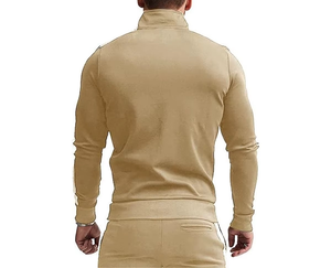 Ensemble de survêtement deux pièces en coton et polyester pour homme, idéal pour l'entraînement et le jogging, avec logo personnalisé brodé de haute qualité - Product Image 6