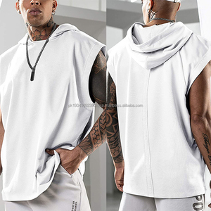 Verano Etiqueta Privada Logo secado rápido holgado Fitness gimnasio chaleco entrenamiento sudaderas con capucha moda personalizada camisetas sin mangas para hombres - Product Image 1