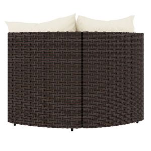 Sofá Esquinero para Patio en Color Marrón y Blanco Crema para Uso en Jardín - Product Image 3