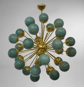 Lámpara de Techo Moderna Retro Estilo Sputnik, Hierro Dorado con Bolas de Vidrio, LED Regulable de Alto Brillo, para Oficina y Hogar - Product Image 2