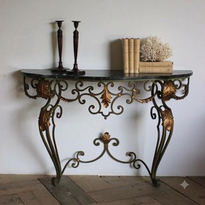 Mesa Consola de Hierro Forjado Tradicional, Resistente a la Intemperie, Muebles de Jardín de Metal Personalizados - Product Image 2