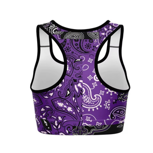 <b>Women's</b> Purple Sports Bra Square Neck <b>Tank</b> <b>Top</b> <b>Black</b> Contrast Binding High Support Yoga Breath Spandex/Nylon Plus Size - Product Image 6