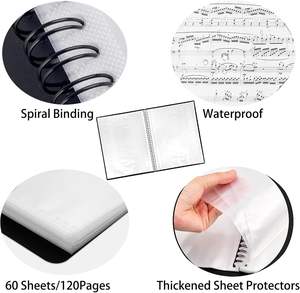 Carpeta Portafolio de 60 Bolsillos con Fundas de Plástico, Libro de Presentación, Carpeta de Archivos de 120 Páginas para Obras de Arte, Partituras y Documentos - Product Image 3