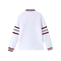 Cardigan en molleton blanc à col en V pour homme Tiki Taka Sports de haute qualité, avec empiècements et bordure bordeaux, manches longues, fermeture à un bouton