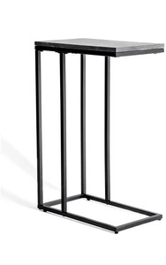 Grande table basse en bois moderne en forme de C avec plateau en marbre, durable, facile à nettoyer, avec rangement, pour salon ou chambre à coucher - Product Image 6