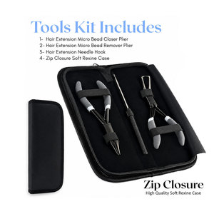 Wholesale Hair Extension Installation Tool Kit Professional Micro Ring <b>Pliers</b> <b>Set</b> with Storage Case - Product Image 2