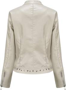 Vestes en cuir PU à fermeture éclair pour femmes vestes décontractées imperméables d'extérieur courtes - Product Image 6