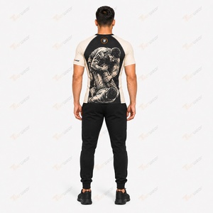Camiseta de Compresión para Hombre, BJJ Rash Guard, 220 GSM, Poliéster y Spandex, Secado Rápido, Transpirable, para Entrenamiento de Grappling, MMA, Jiu Jitsu, Personalizable - Product Image 4