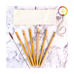 Pailles en bambou |   Pailles à boire réutilisables bio, sans plastique, écologiques, en vrac, OEM - Product Image 2