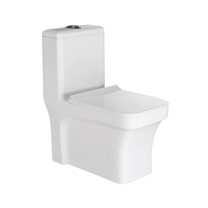 Inodoro de una pieza Larra 9 con taza alargada, descarga por gravedad, cerámica, diseño contemporáneo, montaje en suelo, salida P/S, ecológico - Product Image 1