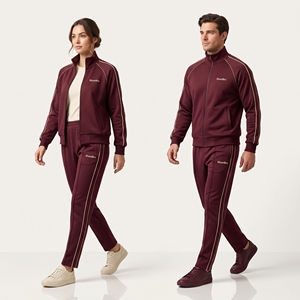 Conjunto Deportivo Unisex Azul Marino Personalizado con Ribete en Contraste, Chaqueta con Cierre Completo y Pantalones Deportivos de Pierna Recta, Fabricante OEM - Product Image 2