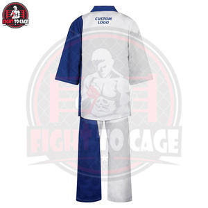 Tenue de Freestyle Haute Performance pour Adultes, Blanc et Bleu, Matière de Qualité Supérieure, avec Logo Personnalisé Imprimé, Combinaisons d'Arts Martiaux - Product Image 2