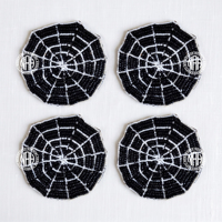 Ensemble de dessous-de-verre de luxe en perles et fleurs, blanc crème, pour mariage, décoration de table, élégant, pour tasses et verres, vente en gros