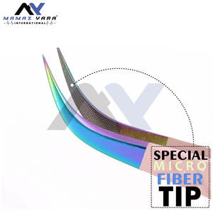 Collection de pinces à cils classiques en gros, marque privée, pinces à cils en acier inoxydable à pointe en fibre, lot de 4 pièces - Product Image 2