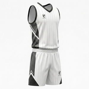 Ensemble de maillots et shorts de basket-ball d'équipe, uniforme de basket-ball personnalisé imprimé, vente en gros pour les équipes scolaires, clubs, séchage rapide, polyester pour adultes - Product Image 4