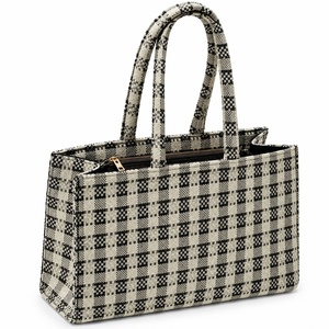 <b>Tweed</b> Patterned Women's Tote Bag Zipper Closure Elegant Daily Use All Seasons <b>Handbag</b> - Product Image 1