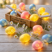Guirlande lumineuse LED décorative pour la maison, motif floral ajouré, colorée, pour Pâques et les fêtes de printemps