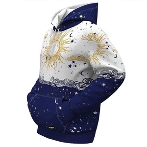 เสื้อฮู้ดดี้ผ้าฟลีซคุณภาพสูง พิมพ์ลายแบบซับลิเมชั่น สีดำ ผ้าฝ้าย - Product Image 2