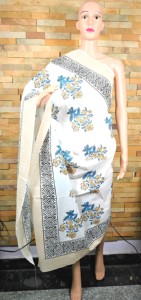 Sarong léger en coton imprimé à la main, paréo indien fait main, jupe de plage pour femme - Product Image 3