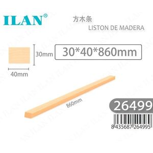 Listello Rettangolare in Legno Ilan 30x40x860 mm per Progetti di Falegnameria - Product Image 1