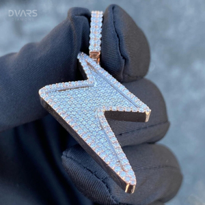 Colgante de Plata 925 con Símbolo Flash Personalizado y Moissanita, Chapado en Oro de Lujo, Joyería Fina Europea Americana para Fiesta HipHop - Product Image 3