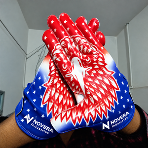 ถุงมือฟุตบอลอเมริกันสำหรับผู้รับบอล ถุงมือฟุตบอลสำหรับผู้ชายและผู้หญิง พร้อมแผ่นซิลิโคนกันลื่นพิเศษ ให้ประสิทธิภาพสูงสุด - Product Image 1
