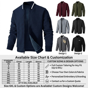 Chaqueta Bomber Acolchada Ligera, Corte Entallado, Unisex, Color Azul Marino, con Textura de Cuadrícula, Fabricada en Pakistán - Product Image 2