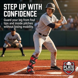 Protège-tibias de baseball en gros, protège-jambes pour frappeurs, protège-jambes de protection pour le baseball avec double fermeture à sangle, équipement sportif pour jeunes et adultes - Product Image 4