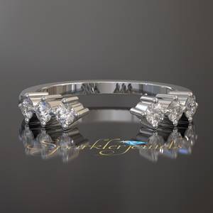 Matching/Wedding Band For Women, <b>Stacking</b> Band For <b>Ring</b>, Diamond Wedding <b>Ring</b>, Women Band, <b>Ring</b> Enhancer - Product Image 4