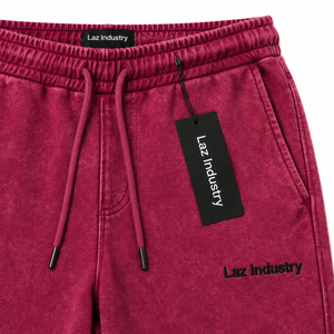 Pantalon de survêtement pour homme, couleur unie, 100% coton, respirant, séchage rapide, qualité supérieure, nouvelle mode, effet délavé à l'acide, décontracté, taille haute - Product Image 6