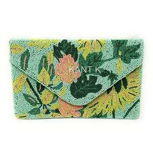 Floral Beaded <b>Clutch</b> <b>Wedding</b> Evening Bag Handmade Embroidered Purse Bridal Party Accessory - Product Image 3