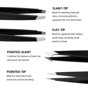 Professional Stainless Steel Eyebrow Tweezers Set 4+1 PCS with Curved Scissors Custom Logo Eyebrows Tweezers Kit for <b>Makeup</b> <b>Tool</b> - Product Image 4