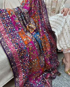 Customized Designs Women Elegant Silk <b>Shawls</b> Traditional Embroidered Bridal Wear Festive Fashion <b>Shawls</b> <b>Wedding</b> For All Seasons - Product Image 5
