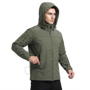 Chaquetas Tácticas de Senderismo para Hombre, Chaqueta Cortavientos con Capucha, Chaqueta Impermeable de Forro Polar Grueso, Chaqueta Softshell de Piel de Tiburón - Product Image 2