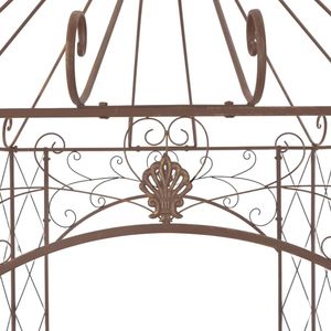 Grand pavillon de jardin en fer forgé brun antique - Product Image 4