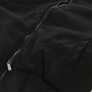 Men's Black <b>Suede</b> Bomber <b>Jacket</b> Stand Collar Full Zip Casual Vintage Motorcycle Fashion <b>Jacket</b> Custom OEM Wholesale Men's <b>Jacket</b> - Product Image 3